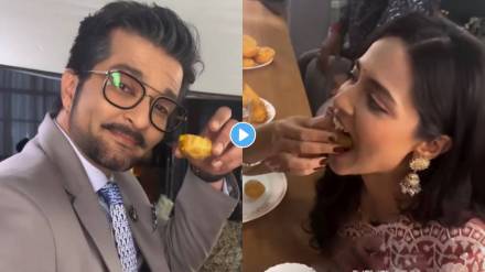 Navri Mile Hitlerla fame raqesh Bapat and vallari viraj eat panipuri on set
