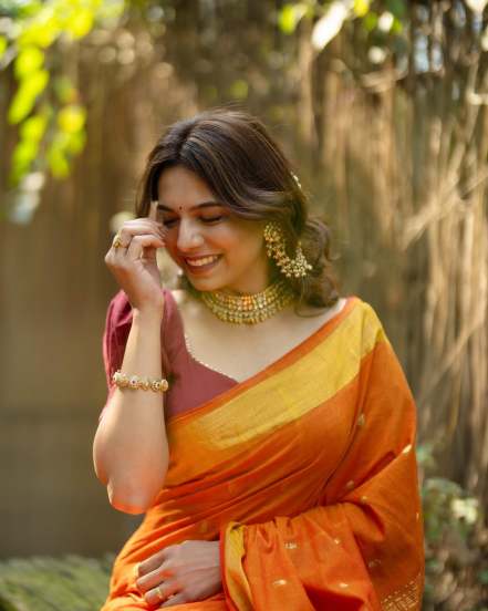 Rang Maza Vegala fame actress Anaghaa Atul shares pictures of her traditional look from shivani sonar wedding on social media