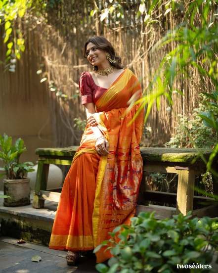Rang Maza Vegala fame actress Anaghaa Atul shares pictures of her traditional look from shivani sonar wedding on social media