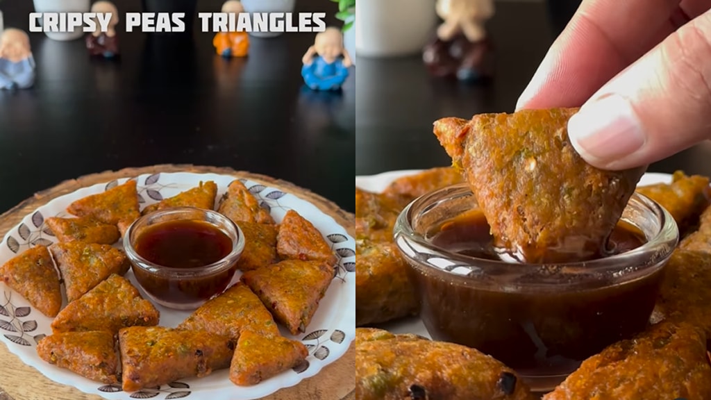 crispy peas triangle recipe in marathi crispy peas triangle recipe in marathi