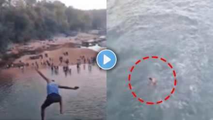 Shocking video of a young man died due to making a video while jumping into a river Shocking video of a young man died due to making a video while jumping into a river