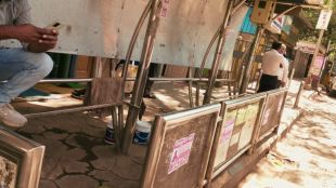 Poor condition of bus stops in Thane city