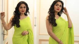 Prarthana Behere poses in traditional yellow saree for the promotions of her upcoming movie Chiki Chiki BooBoom Boom