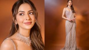 Rakul Preet Singh shares stunning pictures in designer lehenga on social media around the promotion of her upcoming movie Mere Husband Ki Biwi