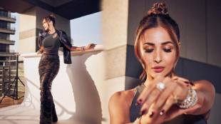 Malaika Arora shares pictures in grey tank top and bodycon skirt with unique diamond jewellery on social media