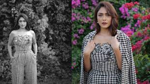Mrunal Thakur Shares Pictures in black and white co ord set on social media