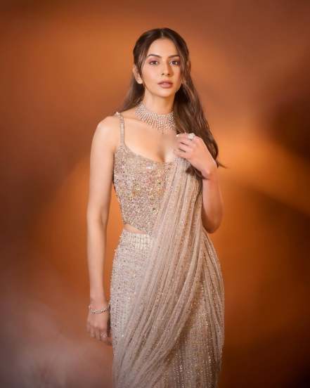 Rakul Preet Singh shares stunning pictures in designer lehenga on social media around the promotion of her upcoming movie Mere Husband Ki Biwi