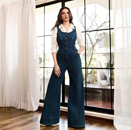Aditi Rao Hydari shares pictures on social media in blue denim jumpsuit for an interview