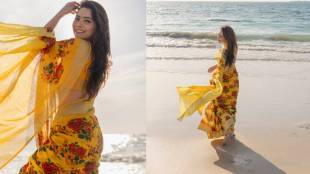 Sonali kulkarni beautiful saree photoshoot on kite beach dubai photos viral, Sonali Kulkarni pictures
