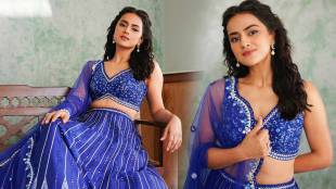 South Actress Shraddha Srinath Stunning look In Blue Lehenga