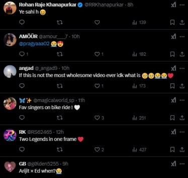 netizens comments on Arijit Singh Ed Sheeran Scooter Ride Video