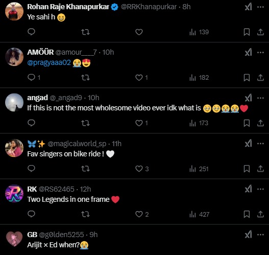netizens comments on Arijit Singh Ed Sheeran Scooter Ride Video