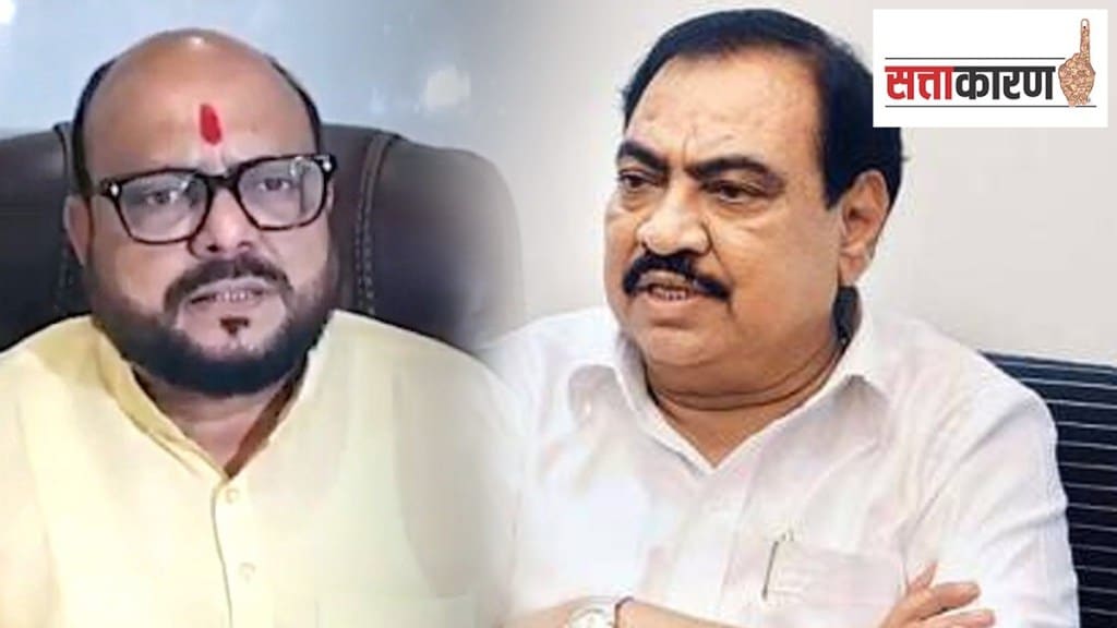 politics Eknath Khadse Minister Gulabrao Patil during assembly session jalgaon district rohini khadse