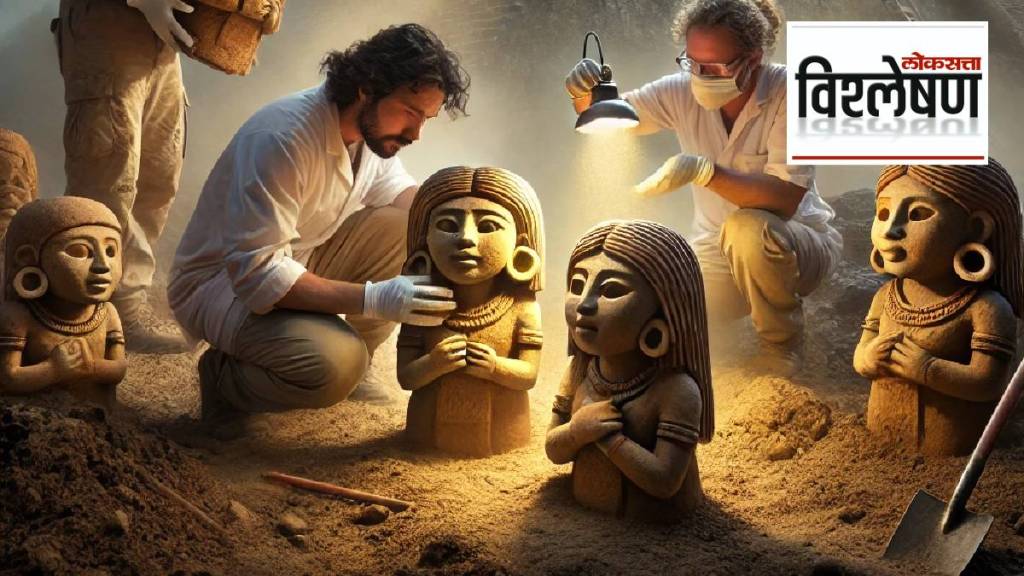 Archaeologists discover 2,400-year-old figurines in an ancient pyramid