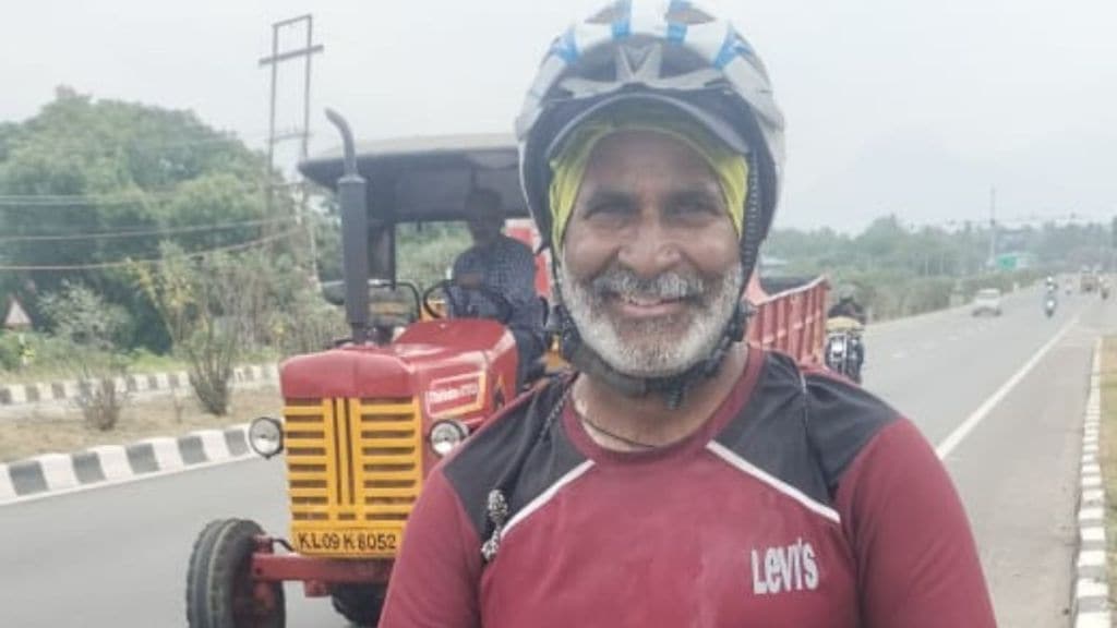 Eknath Deshmane from Baramati travel on cycle from Guwahati to Cochin