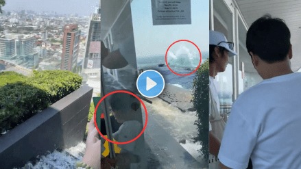 Family's quake horror atop swaying Bangkok high-rise as rooftop pool overflows