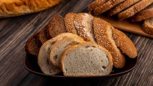 eating bread in breakfast