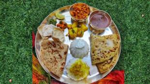 Gudi Padwa 2025 Special Thali recipe naivedya thali for gudi padwa recipe puran poli katachi aamati bhaji recipe varan bhat recipe