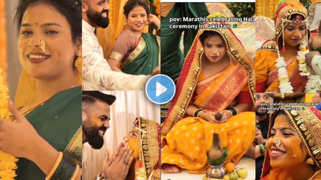 Pakistani Couple's Unique Marathi-Style Haldi Ceremony
