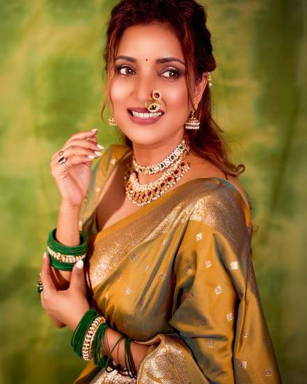 Rupali Bhosle Pashmina Silk Saree