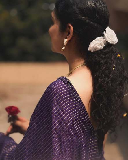 priyadarshini indalkar in purple saree