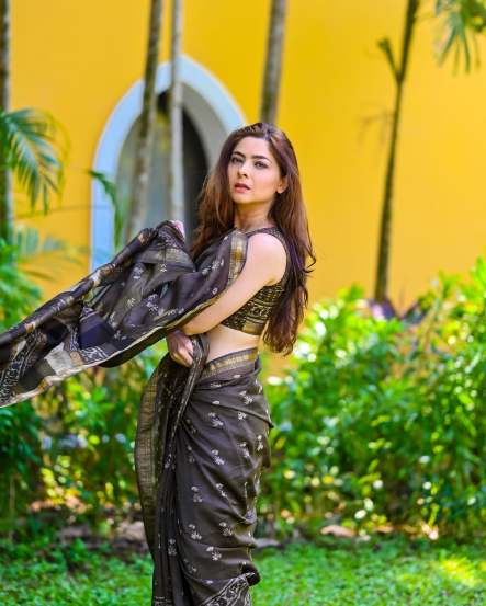 Sonalee Kulkarni Black Saree Look