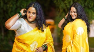 Vanita Kharat Yellow Saree Look