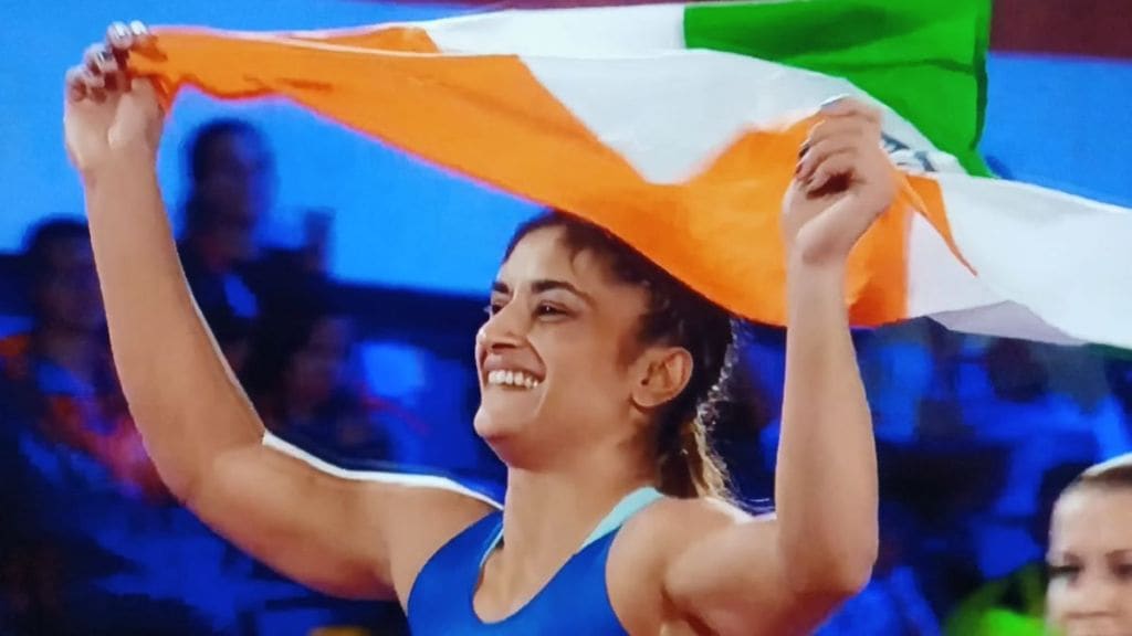 Vinesh Phogat, the Olympic wrestler, presented with the choice of Rs 4 crore or a plot of land as a reward for her achievements. Vinesh Phogat, the Olympic wrestler, presented with the choice of Rs 4 crore or a plot of land as a reward for her achievements.