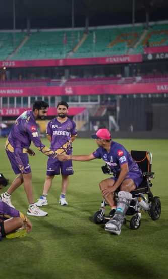 Rahul Dravid on Wheel Chair RR IPL 2025