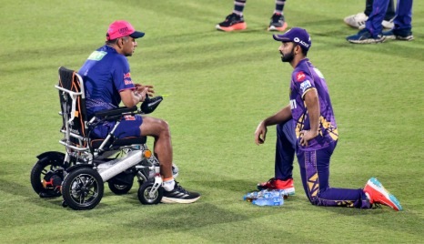 Rahul Dravid on Wheel Chair RR IPL 2025
