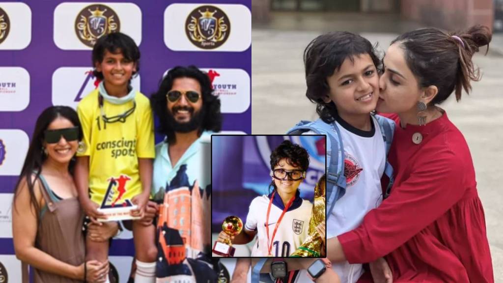 genelia and riteish deshmukh elder son riaan won player of the match award
