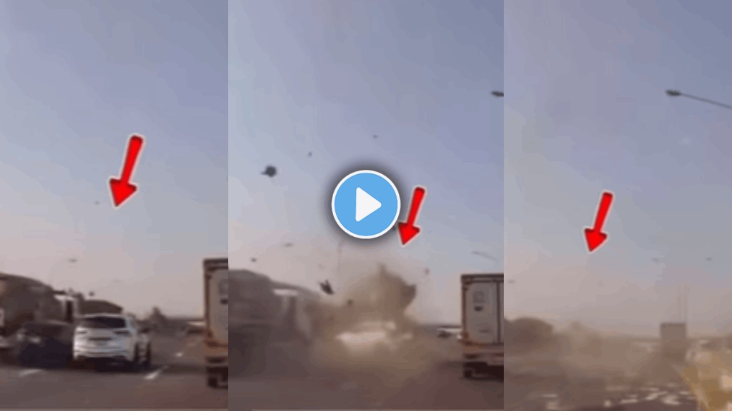 Car Accident on highway due to overtaking accident video viral on social media