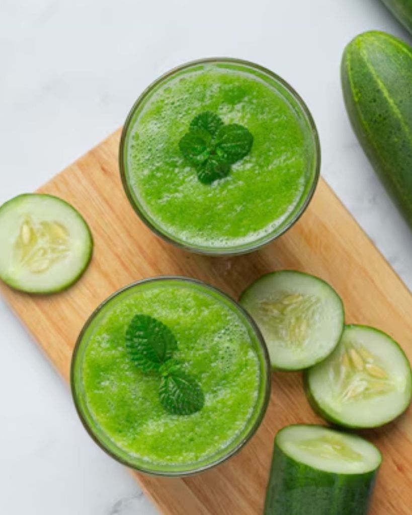 Cucumber juice in summer