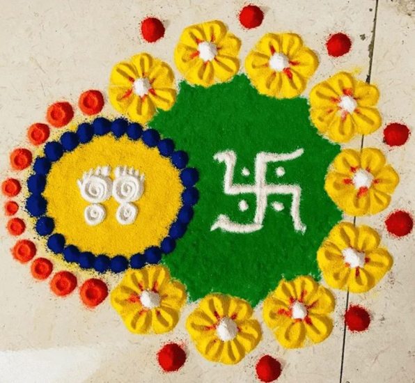 Latest Rangoli Design Navratri 2025