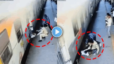 Train accident video girl tried to catch running train mumbai local viral video
