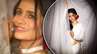 tu hi re majha mitwa actress sharvari jog photoshoot in white saree