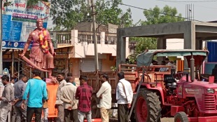 7-foot statue of Sambhaji Maharaj was set up overnight case filed against unknown persons buldhana nagpur