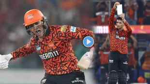 Abhishek Sharma Century Celebration Goes Viral Shows Paper Written on This one is For The Orange Army Video