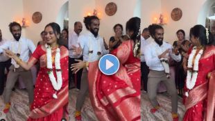 a newly wed couple dance