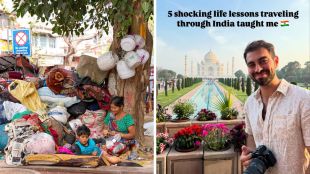 Canadian travel vlogger exploring vibrant streets of India during her 5-week journey
