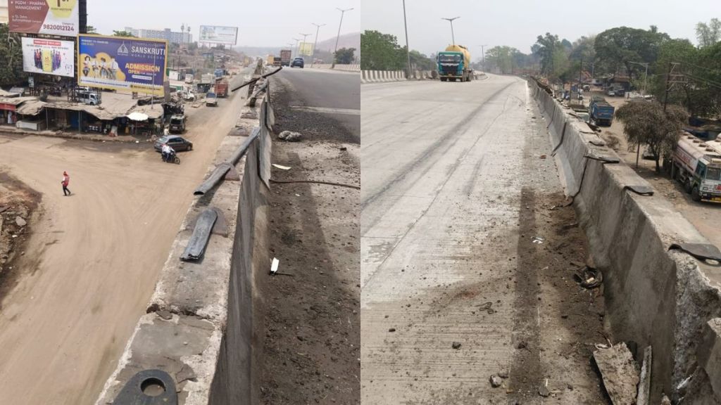 Concreting on bridges reduces distance of retaining wall on bridges on national highway Concreting on bridges reduces distance of retaining wall on bridges on national highway
