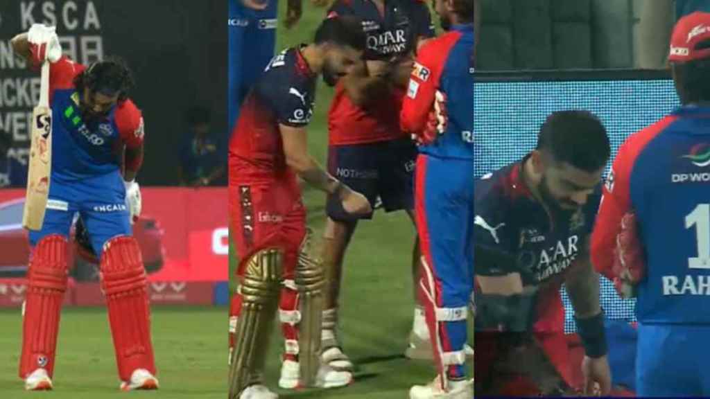 Virat Kohli Teasing KL Rahul with This is My Ground Celebration After RCB win Over DC Video Viral