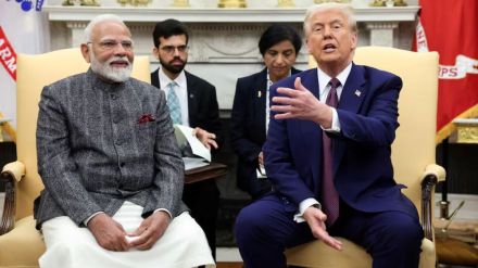 Shiv Sena MP Arvind Sawant comments on US imposing 26% reciprocal tariffs on India and its diplomatic implications.