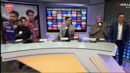 IPL 2025 Navjyot Singh Siddhu Ambati Rayudu Fight on Live TV in PBKS vs CKS Match Video Viral