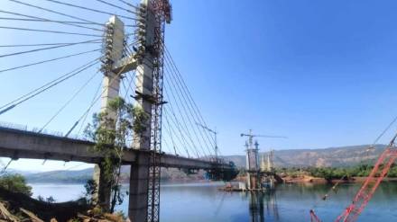 cable bridge work in progress Koyna dam backwaters boost for tourism development