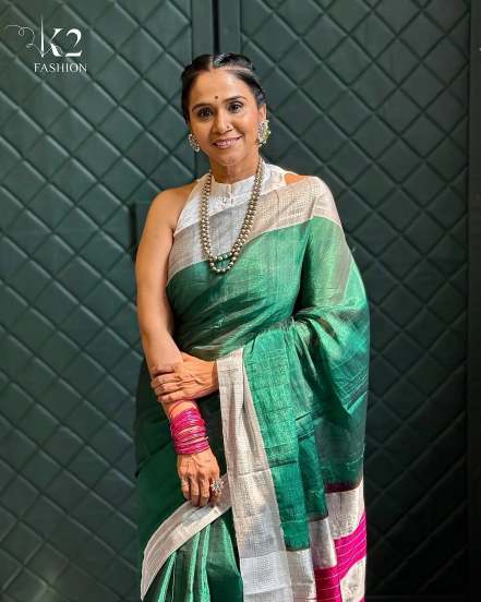 Manjiri Oak Green Ilkal Saree Look