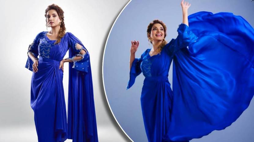 Marathi actress rupali bhosle in blue gown