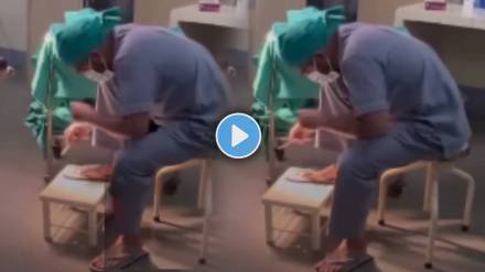 Medical Student Caught Fixing Slipper with Surgical Needle and Thread