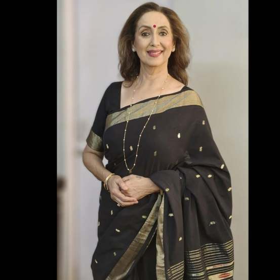 Neena Kulkarni Black Cotton Paithani Saree