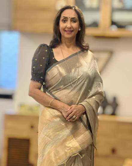 Neena Kulkarni Black Cotton Paithani Saree